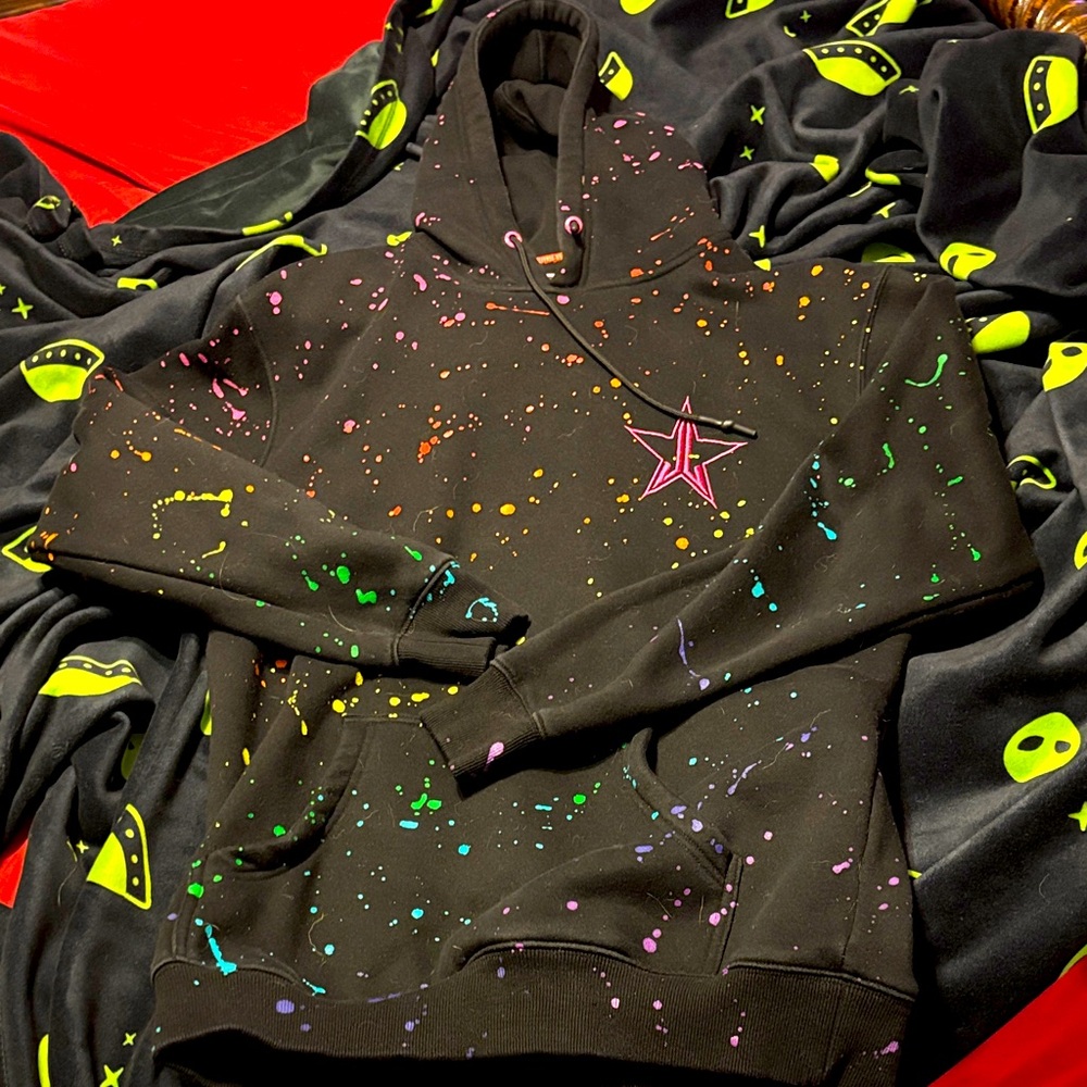 Jefffree Star paint splatter hoodie